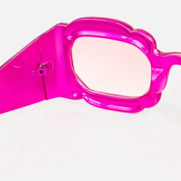 Kerrie Pink Acetate Rectangle Sunglasses - Picture 2 of 2